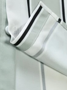 Manfinity Hypemode Men Striped & Letter Graphic Shirt Without Tee - Multicolor - View 6