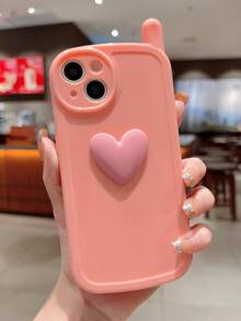 3D愛心裝飾手機殼 - 粉色 - 查看 1