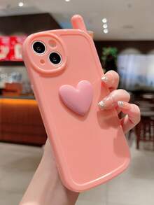 3D愛心裝飾手機殼 - 粉色 - 查看 4