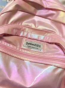 粉色可愛休閒大容量背包 - 粉色 - 查看 6