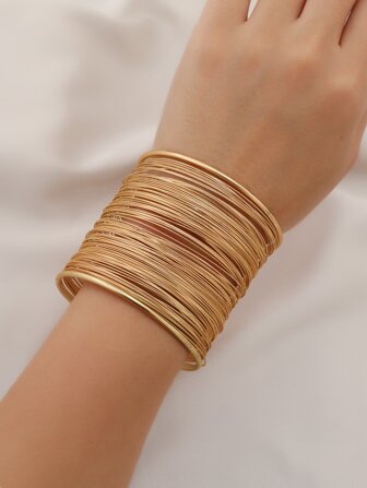 極簡風格多層開口手鐲