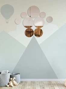 1 bộ Hình tròn bề mặt gương dán tường - Bạc - Xem 3