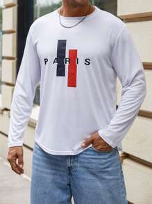 Manfinity Men Plus Letter Graphic Tee - White - View 3