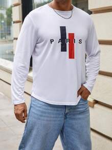 Manfinity Men Plus Letter Graphic Tee - White - View 4