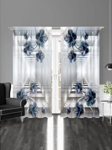 Rèm hoa văn 2 chiếc - Nhiều màu - Xem 1