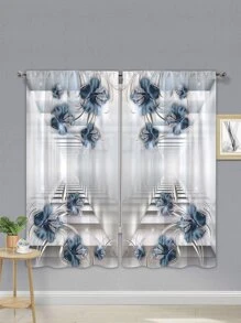 Rèm hoa văn 2 chiếc - Nhiều màu - Xem 3