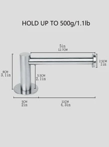 1 cái thanh treo khăn không có lỗ bấm - Bạc - Xem 2