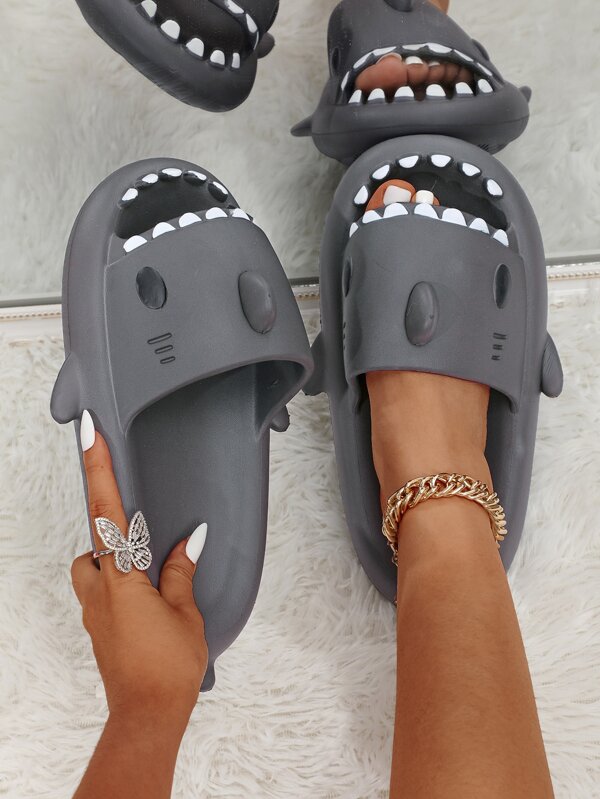 Shark Design Single Band Slides SHEIN