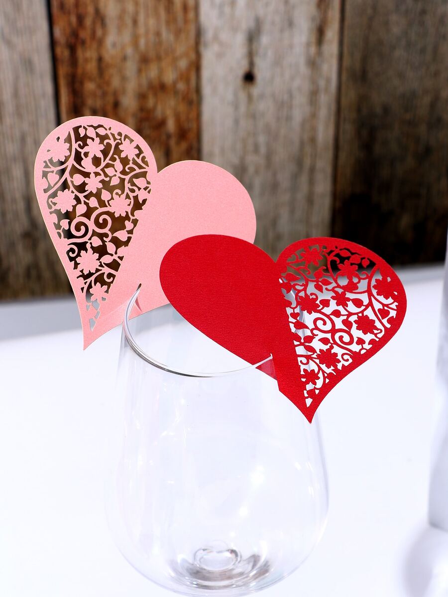 7pcs Heart Shaped Glass Marker - Multicolor - View 1