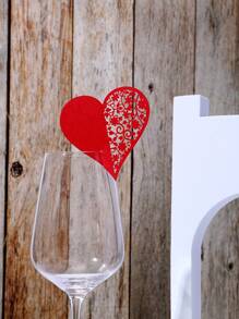 7pcs Heart Shaped Glass Marker - Multicolor - View 4