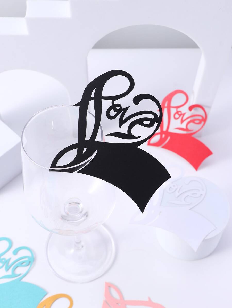 9pcs Letter & Heart Shaped Glass Marker - Multicolor - View 1