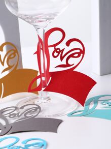 9pcs Letter & Heart Shaped Glass Marker - Multicolor - View 2