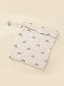 1 Gói Hộp Đựng Tã Em Bé Họa Tiết Cầu Vồng - Màu be - Xem 1