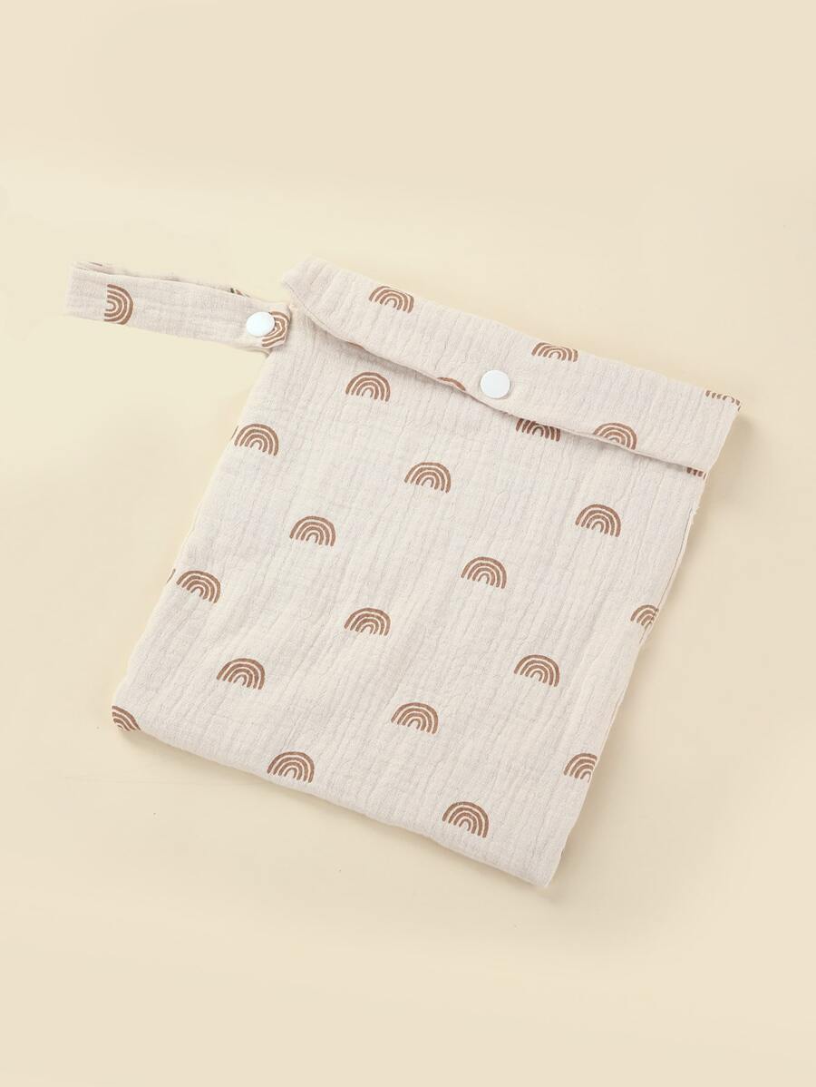 1 Gói Hộp Đựng Tã Em Bé Họa Tiết Cầu Vồng - Màu be - Xem 1