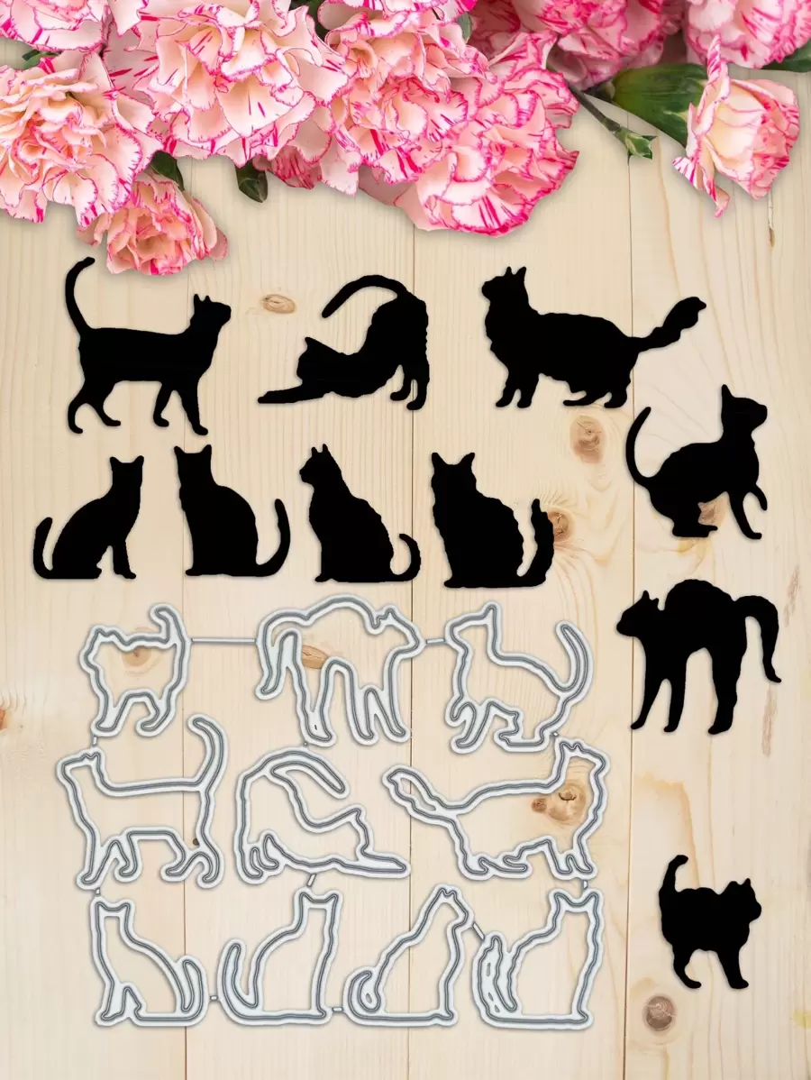 1 khuôn cắt hình mèo hoạt hình - Bạc - Xem 1