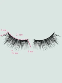 Himirell 10對自然交叉加長黑色假睫毛，帶貓眼效果，適合日常和約會妝容 - 黑色 - 查看 4