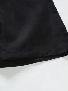 Manfinity RSRT Men Tropical Print Shirt & Drawstring Waist Shorts Without Tee, Cozy Outfits - Black and White - View 3