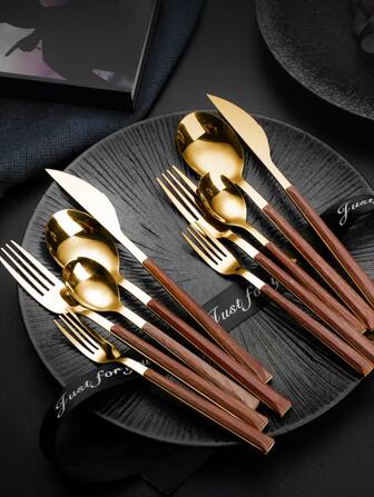 5 件套不锈钢餐具套装学校用品、圣诞礼物