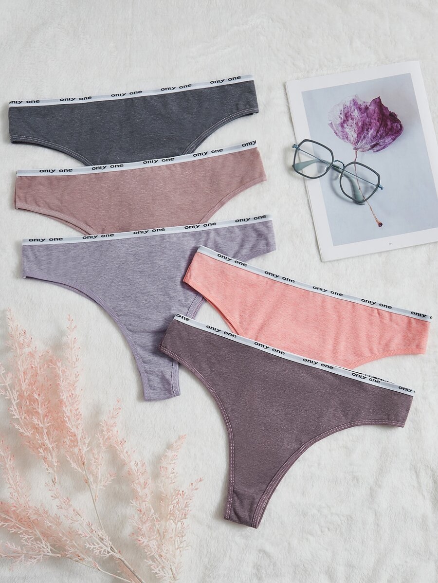 Plus 5pack Letter Tape Panty Sports - Multicolor - View 1