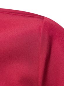 Manfinity Mode Men Solid Stand Collar Shirt - Red - View 6