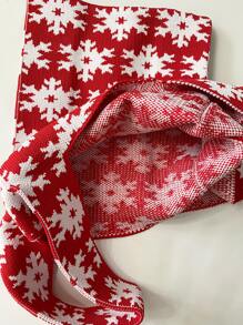 迷你雪花圖案鉤針編織袋 - 彩色 - 查看 6