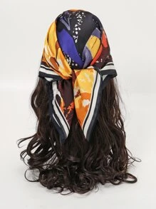 Pañuelo con patrón de dibujo - Multicolor - Ver 1