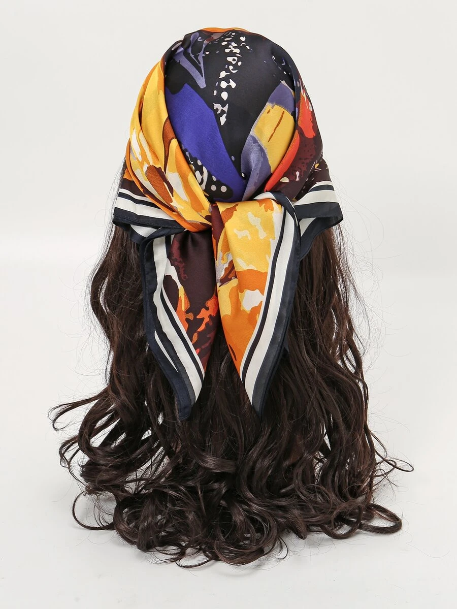 Pañuelo con patrón de dibujo - Multicolor - Ver 1