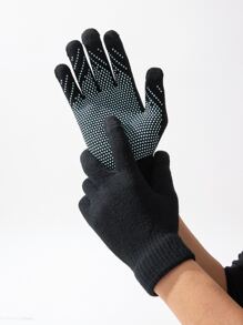 Găng tay màn hình cảm ứng đồ họa Men Letter - màu đen - Xem 2