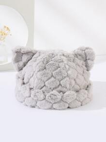 Sombrero con dibujos animados con diseño de oreja mullido - Gris - Ver 2