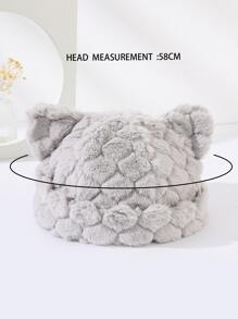 Sombrero con dibujos animados con diseño de oreja mullido - Gris - Ver 4