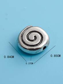 50 hạt tự làm họa tiết xoắn ốc - Ancient Silver - Xem 3