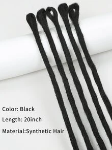 5pcs Medium Straight Synthetic Hair Extension - Black - View 7