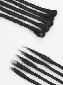 5pcs Medium Straight Synthetic Hair Extension - Black - View 8