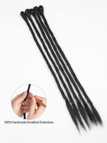 5pcs Medium Straight Synthetic Hair Extension - Black - View 4
