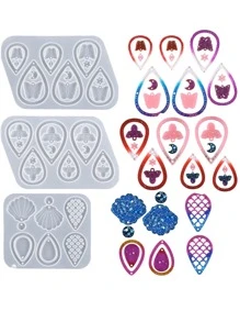 1入組貝殼和水滴設計DIY矽膠模具 - 白色 - 查看 1