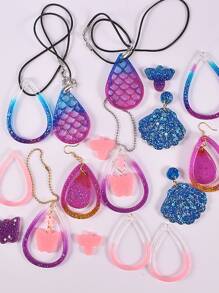 1入組貝殼和水滴設計DIY矽膠模具 - 白色 - 查看 2