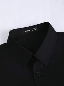 Manfinity Homme Men Plaid Print Pocket Patched Shirt Without Tee - Black - View 4