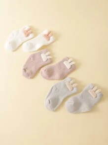 3雙加厚卡通毛絨暖中筒襪,適用於嬰兒 - 彩色 - 查看 3