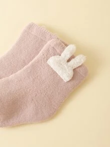 3雙加厚卡通毛絨暖中筒襪,適用於嬰兒 - 彩色 - 查看 6