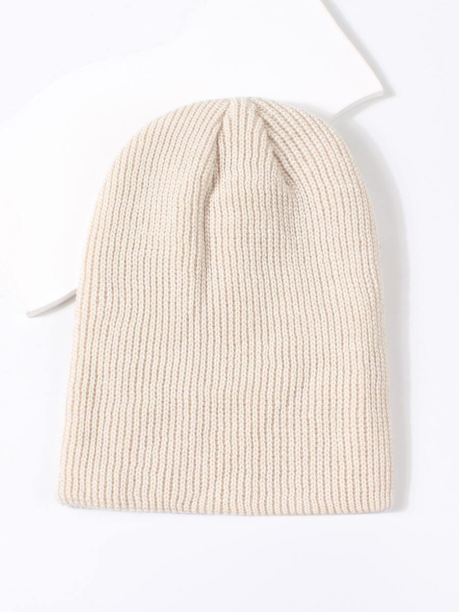 素色翻邊豆豆帽