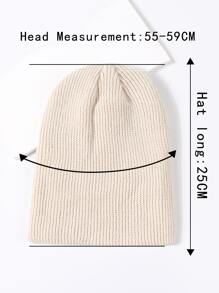 素色翻邊豆豆帽