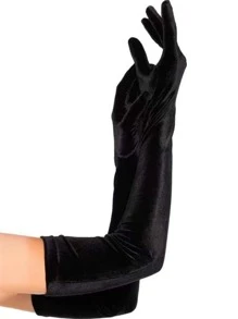Guantes largos lisos - Negro - Ver 2