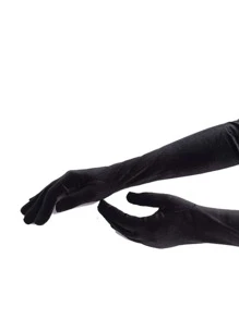 Guantes largos lisos - Negro - Ver 3