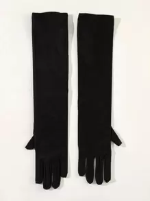 純色長手套 - 黑色 - 查看 2