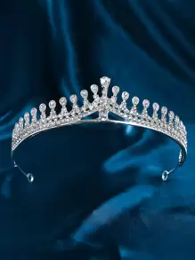 1pc Elegant Princess Headdress Fashion Headband Crown Tiara, Rhinestone Alloy Bridal Crown For Women Costume, Party, Wedding, Photography Accessory
