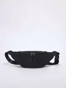 Zip Front Waist Bag Perfect For Outdoor Travel Sports, Lightweight, Portable - Black - View 7