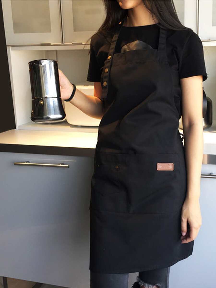 1pc Anti-fouling Random Color Apron, Thick Polyester Apron For Household