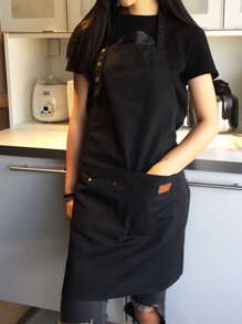 1pc Anti-fouling Random Color Apron, Thick Polyester Apron For Household