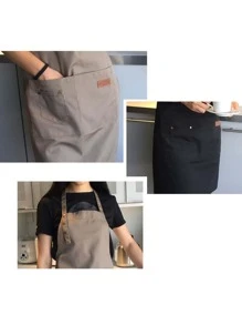 1pc Anti-fouling Random Color Apron, Thick Polyester Apron For Household