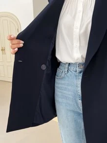 DAZY 雙排扣背心西裝外套(內無襯衫) - 藏蓝色 - 查看 5